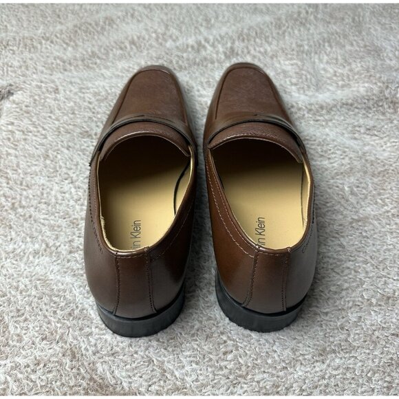 Calvin Klein Junberg Brown Leather Penny Loafers Men\'s Dress Shoes NWOB main image 5